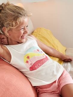 Menina 2-14 anos-Pijama flamingo cor-de-rosa, em gaze puro algodão, para menina
