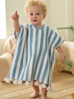 Especial bebé-Têxtil-lar e Decoração-Roupa de banho-Ponchos-Poncho às riscas, personalizável, para bebé