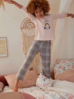 Pijama em malha jersey e flanela, Supercat, para menina