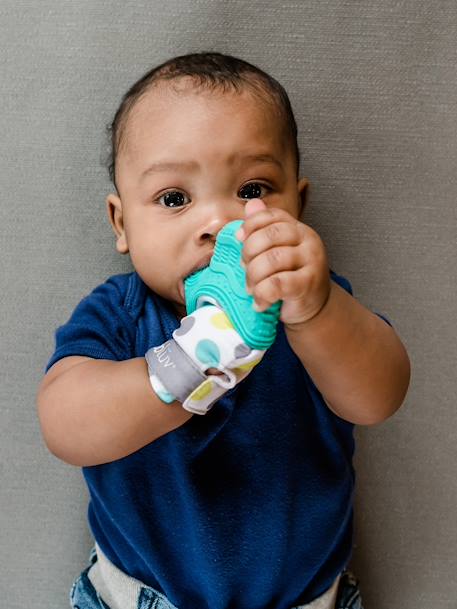 Luva de dentição para bebé, GLÜV azul+verde 