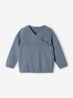 Algodão Biológico-Bebé 0-36 meses-Camisolas, casacos de malha, sweats-Casaco em tricot de algodão bio, para recém-nascido