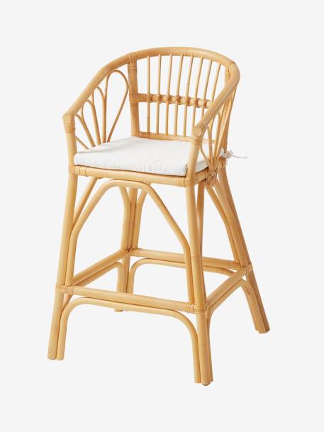 Cadeira elevada em rattan, para criança madeira 