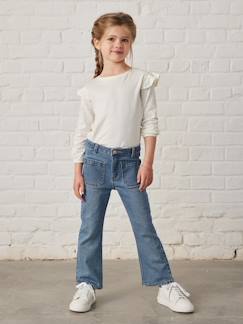 Menina 2-14 anos-Jeans flare 7/8, para menina