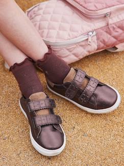 Toda a Seleção-Calçado-Calçado menina (23-38)-Sapatilhas-Sapatilhas em pele, com barras autoaderentes, para menina, coleção autonomia