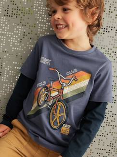 Menino 2-14 anos-T-shirts, polos-Camisola de mangas duplas, para menino