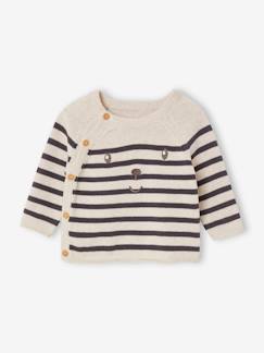 Bebé 0-36 meses-Camisolas, casacos de malha, sweats-Camisola estilo marinheiro, em algodão, para bebé