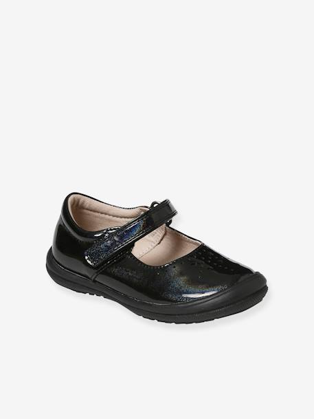 Sapatos envernizados, com barra autoaderente, para menina, coleção autonomia preto 