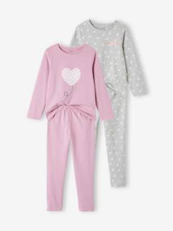 Menina 2-14 anos-Pijamas-Lote de 2 pijamas com margaridas, para menina