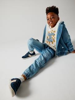 Menino 2-14 anos-Casacos, blusões-Blusão de ganga, com capuz, forro em sherpa, para menino