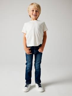 Jeans direitos morfológicos "waterless", medida das ancas MÉDIA, para menino