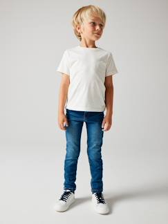 Menino 2-14 anos-Jeans slim morfológicos "waterless", medida das ancas ESTREITA, para menino