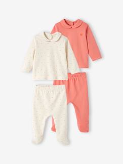Pijamas e Bodies-Bebé 0-36 meses-Pijamas, babygrows-Lote de 2 pijamas coração, em interlock, para bebé