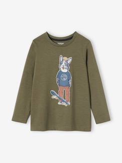 Menino 2-14 anos-T-shirts, polos-T-shirts-Camisola com gato engraçado, para menino