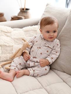 Bebé 0-36 meses-Pijama às riscas com abertura à frente, em algodão, para bebé menino
