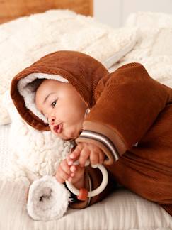 Bebé 0-36 meses-Blusões, ninhos-Macacões-Macacão em bombazina, com sapatinhos e luvas amovíveis, para bebé