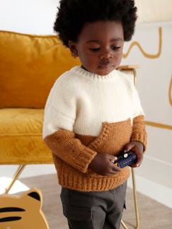 Bebé 0-36 meses-Camisolas, casacos de malha, sweats-Camisolas-Camisola colorblock, para bebé