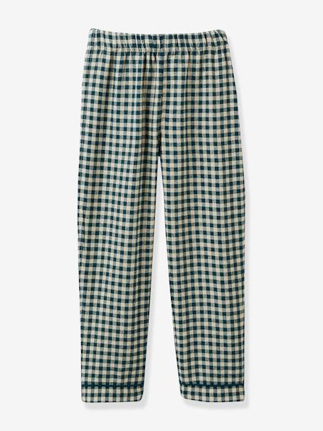 Pijama clássico, Vichy da CYRILLUS, para menino quadrados verde 