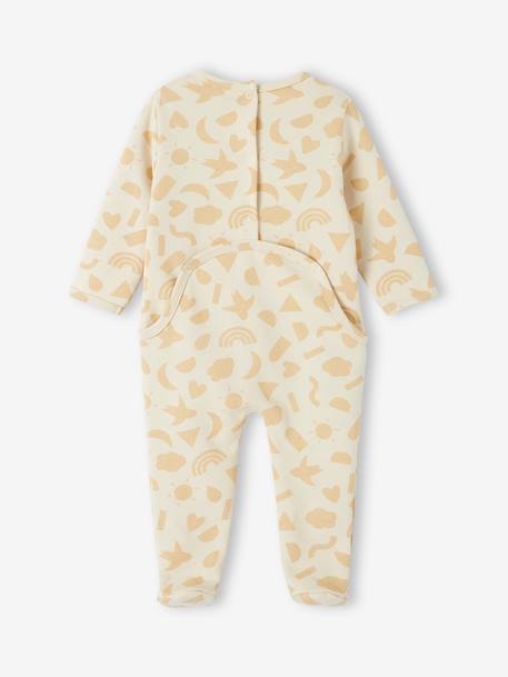 Pijama em moletão, algodão biológico, para bebé bege-areia 