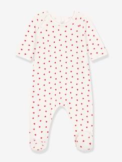 Bebé 0-36 meses-Pijama corações, em veludo, para bebé, da Petit Bateau