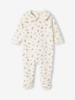 Bebé 0-36 meses-Pijama florido, em moletão, para bebé