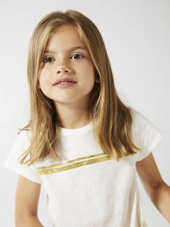 Menina 2-14 anos-Roupa de desporto-T-shirt de desporto com riscas irisadas, para menina