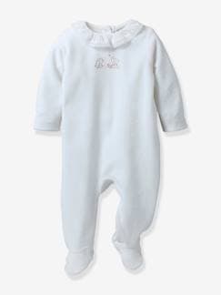 Bebé 0-36 meses-Pijamas, babygrows-Pijama em veludo bordado, para bebé, da CYRILLUS