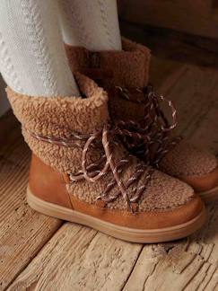 Calçado-Calçado menina (23-38)-Sapatilhas-Botas de cano subido, em pele, forro em pelo, para menina