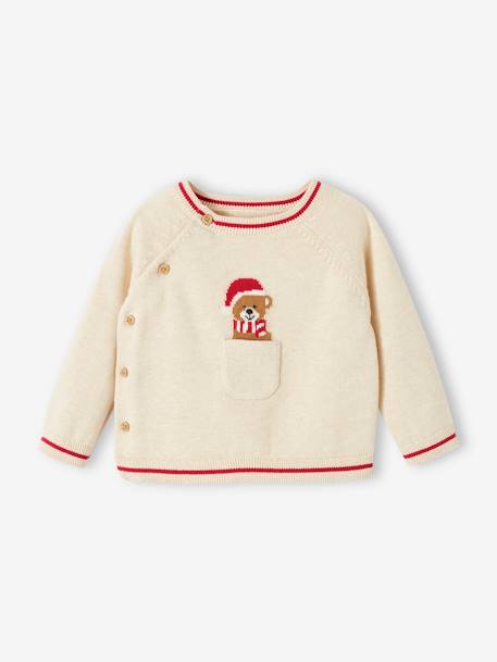 Conjunto de Natal com 2 peças para bebé, em tricot bege mesclado 