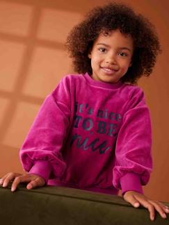Menina 2-14 anos-Camisolas, casacos de malha, sweats-Sweat em veludo, para menina