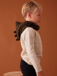 Menino 2-14 anos-Camisolas, casacos de malha, sweats-Camisolas malha-Camisola de gola redonda, em malha cintilante mesclada, para menino