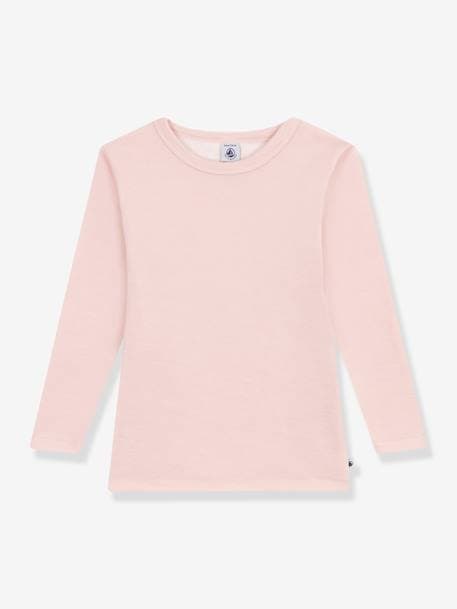 Camisola de mangas compridas, em lã e algodão, da Petit Bateau rosa 