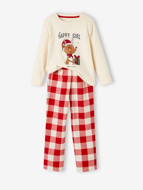Pijama de Natal, para menina cru 