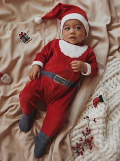Bebé 0-36 meses-Pijamas, babygrows-Pijama Pai Natal, em veludo, para bebé
