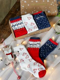 Menina 2-14 anos-Conjunto de Natal Santa Socks, lote de 3 pares de meias, para menina