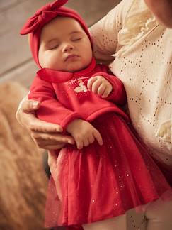 Bebé 0-36 meses-Conjunto de Natal, vestido, fita de cabelo e collants, para bebé