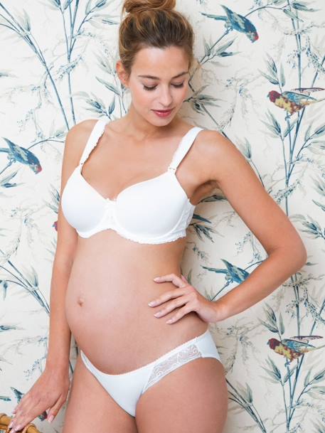 Soutien especial gravidez e amamentação, forro em em algodão Bio, Icone da ENVIE DE FRAISE bege+branco 