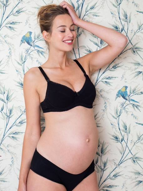 Soutien especial gravidez e amamentação, em algodão bio e renda, Biotiful Lace da ENVIE DE FRAISE preto 