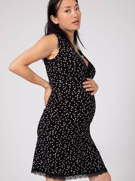 Camisa de dormir para grávida, em algodão modal, detalhe em renda, Segolene da ENVIE DE FRAISE cinzento 