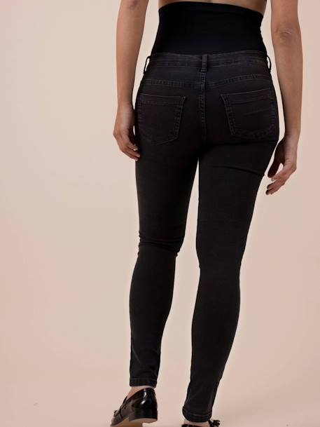 Jeans slim para grávida, faixa sem costuras, Clint da ENVIE DE FRAISE azul-ganga+preto 