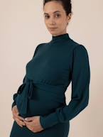 Vestido estilo camisola, para grávida, em malha fina, Irina Ls da ENVIE DE FRAISE verde-abeto 
