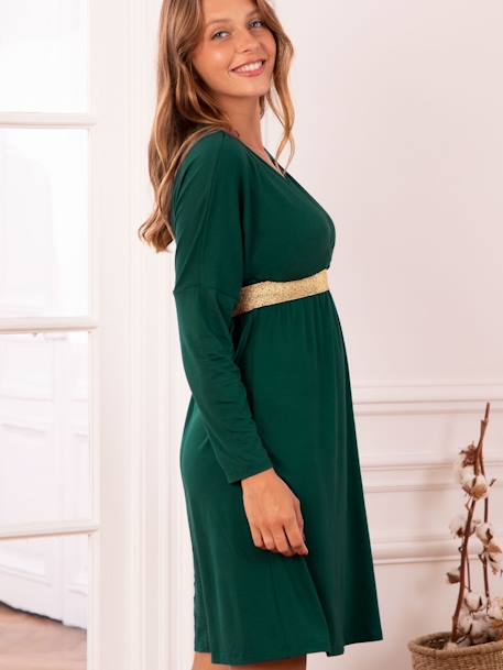Vestido para grávida, eco-friendly, Felicieor Ls da ENVIE DE FRAISE verde-abeto 