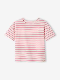 Materiais Reciclados-Menina 2-14 anos-T-shirts-T-shirt estilo marinheiro, mangas curtas, para menina