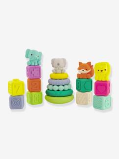 Brinquedos-Primeira idade-Caixa de 20 peças sensoriais empilháveis, da INFANTINO