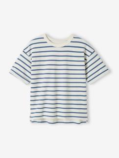 Menina 2-14 anos-T-shirt às riscas personalizável, mangas curtas, para criança
