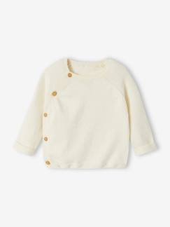 Bebé 0-36 meses-Camisolas, casacos de malha, sweats-Camisolas-Camisola em tricot, abertura à frente, para bebé