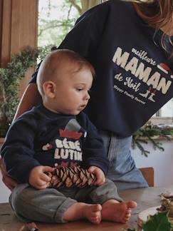 Bebé 0-36 meses-Camisolas, casacos de malha, sweats-Sweatshirts -Sweat de Natal para bebé, coleção cápsula "Happy Family Forever"