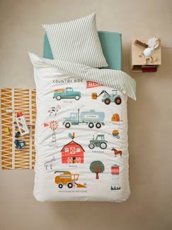 Têxtil-lar e Decoração-Roupa de cama criança-Capas de edredon-Conjunto capa de edredon + fronha de almofada, com algodão reciclado, Colheita