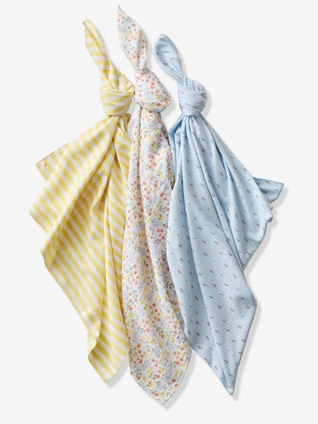 Lote de 3 fraldas, em algodão, Giverny multicolor 