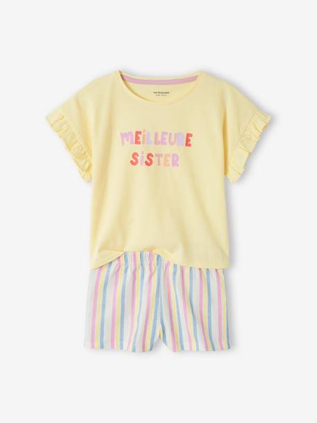 Pijama 'Meilleure Sister', para menina amarelo-pastel 