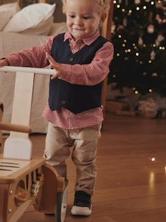 Bebé 0-36 meses-Conjunto de 4 peças, especial festas, camisa + calças + colete + laço-papillon, para bebé menino